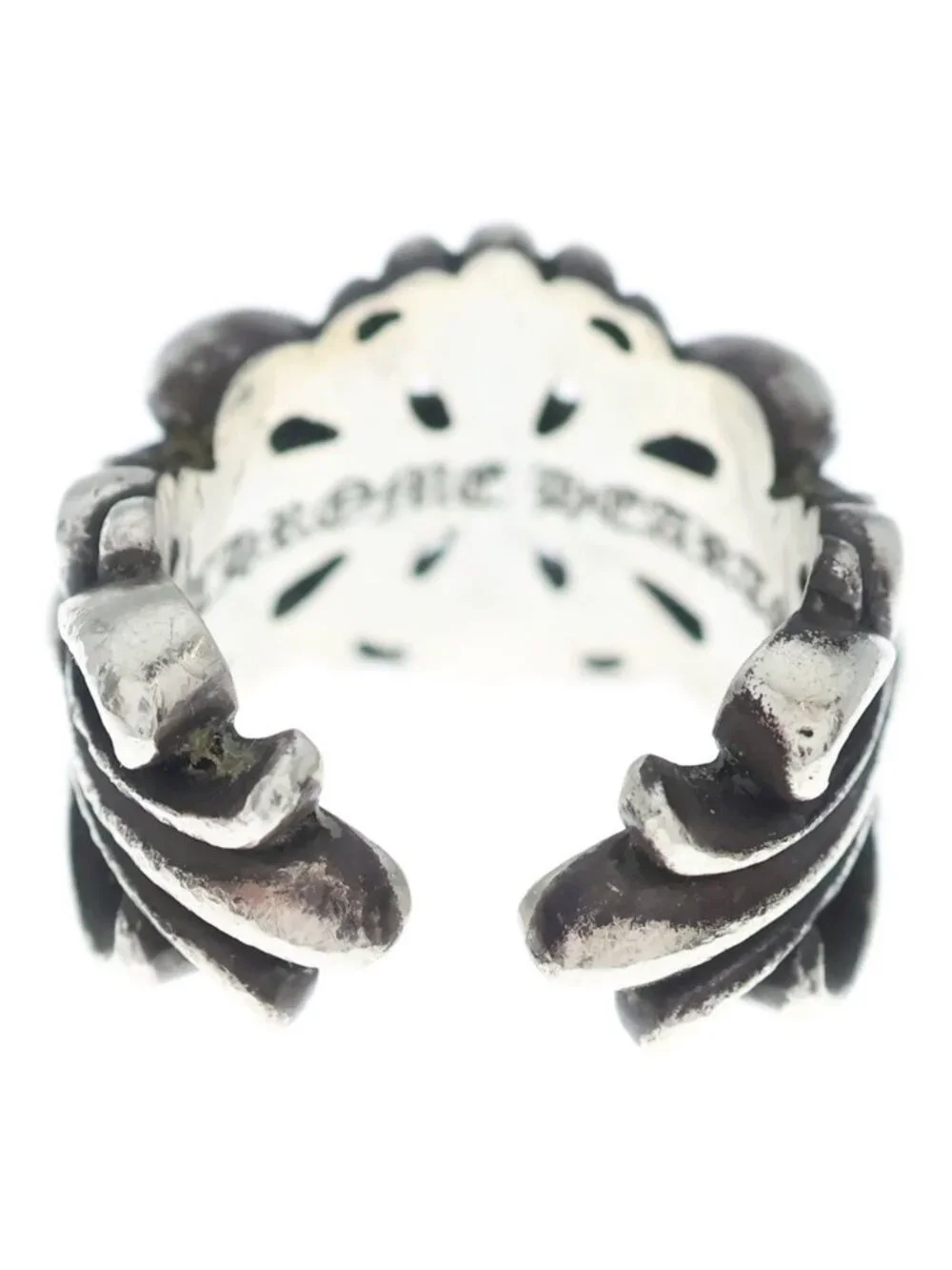 Chrome Hearts Dbl Flrl Crs Double Floral Cross Ring Silver